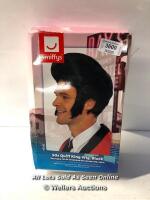 *SMIFFYS 50'S QUIFF KING WIG WITH SIDEBURNS - BLACK [2996]