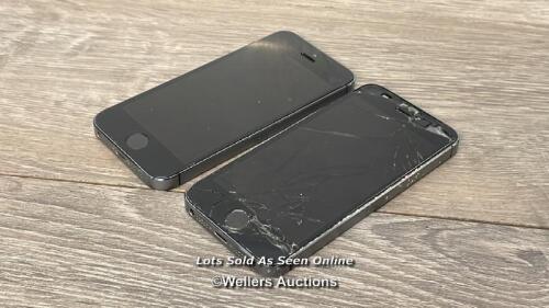 *X1 APPLE IPHONE 5S MODEL A1533 - ICLOUD UNLOCKED AND SCREEN DAMAGED X1 APPLE IPHONE 5S MODEL A1457 - ICLOUD UNLOCKED