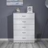 *ZIPCODE DESIGN BRENDLE 5 DRAWER CHEST / COLOUR: WHITE / 2 BOXES TO THIS LOT / APPEARS TO BE NEW - OPEN BOX / ALL ITEMS HAVE STOCK IMAGES WITH ACTUALS AS THE 2ND IMAGE. COLLECTED AND BOOKED FOR HOMESTEAD FARM. [2994]