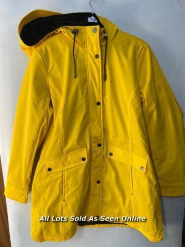 *LADIES NEW WEATHERPROOF WATER RESISTANT MODERN FIT HOODED COAT WITH LIGHT PADDING & SOFT PILE INNER LINING, LEMON DROP YELLOW - L