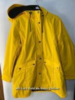 *LADIES NEW WEATHERPROOF WATER RESISTANT MODERN FIT HOODED COAT WITH LIGHT PADDING & SOFT PILE INNER LINING, LEMON DROP YELLOW - XXL