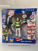 *DISNEY PIXAR TOY STORY ULTIMATE WALKING BUZZ LIGHTYEAR, 7 INCH TALL FIGURE WITH 20+ SOUNDS AND PHRASES, WALKING MOTION AND EXPANDABLE WINGS [2996]