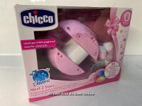 *CHICCO NEXT2STARS BABY NIGHT LIGHT WITH PLUSH TOY - STAR LIGHT PROJECTOR FOR COTS AND CRIBS, WITH SOUND SENSOR, 3 LIGHT EFFECTS AND MUSIC - 0+ MONTHS, PINK [2996]