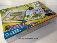 *LEAPFROG 603903 HOLO EDUCATIONAL BOOK WITH GAMES AND LEARNING ACTIVITIES TODDLER AND PRE SCHOOL LEAP START TOY, GREEN, ONE SIZE / POWERS UP, APPEARS FUNCTIONAL [2996]