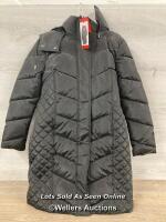 *LADIES NEW ANDREW MARC PADDED HOODED COAT WITH FAUX FUR LINED HOOD / M