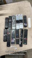 *BOX OF APPROX 13 TV REMOTES INC SAMSUNG, SONY AND TOSHIBA