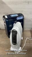 *DELONGHI NANO 0.5KW OIL FILLED RADIATOR / POWERS UP / MINIMAL SIGNS OF USE / B1 [3215]