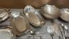 ASSORTED PLATED METAL WARE INCLUDING DISHES AND CUTLERY - 6