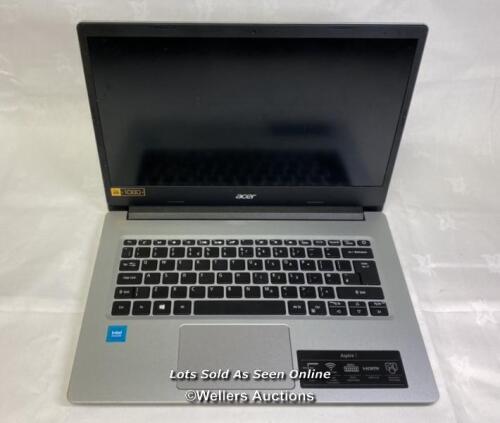 *ACER ASPIRE 1 A114 SERIES / N20Q1 / 128GB HDD / 4GB RAM / INTEL CELERON N4500 PROCESSOR @ 1.10GHZ / SN: NXA9JEK00414105C8E7600/ RESTORED TO FACTORY SETTINGS & RELOADED WITH WINDOWS 10 OPERATING SYSTEM - POWER UP TESTED