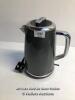 *BREVILLE LUSTRA ELECTRIC JUG KETTLE, 1.7 LITRE, STAINLESS STEEL, STORM GREY / POWERS UP - NOT FULLY TESTED FOR FUNCTIONALITY [3001]