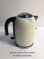 *RUSSELL HOBBS COLOUR PLUS KETTLE 20415, 3000 W, 1.7 LITRE, CREAM / POWERS UP - NOT FULLY TESTED FOR FUNCTIONALITY [3001]