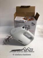 *KENWOOD HAND MIXER, ELECTRIC WHISK, 5 SPEEDS, STAINLESS STEEL KNEADERS AND BEATERS / NO POWER [3001]