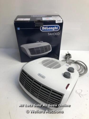 *DE'LONGHI HORIZONTAL FAN HEATER (3KW / WHITE & GREY) / GOOD CONDITION / POWERS UP - NOT FULLY TESTED FOR FUNCTIONALITY [3001]