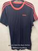 *LADIES NEW ADIDAS NAVY AND PINK CREW NECK T-SHIRT - 16/18