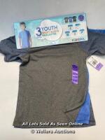 CHILDRENS NEW 32 DEGREES COOL T-SHIRT 3 PACK - AGE 5/6