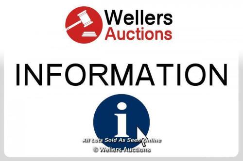 IMPORTANT INFO: THIS IS AN AUCTION OF UNCLAIMED PROPERTY & RETAIL CUSTOMER RETURNS. ALL STOCK IS SOLD WITHOUT GUARANTEE OR WARRANTY. STOCK IS CHECKED WHERE POSSIBLE, HOWEVER IT IS IMPORTANT TO REMEMBER THAT ANY FAULTS MAY NOT BE APPARENT UPON THE VERY BRI