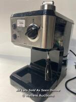 *ESPRESSO COFFEE MAKER (15 BAR / DUAL STAINLESS STEEL FILTER) / POWERS UP - NOT FULLY TESTED FOR FUNCTIONALITY [3001]
