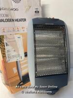 *DAEWOO HEATER, BLACK/GREY, 49 X 28.5 X 12.5 / APPEARS TO BE NEW - OPEN BOX [3001]