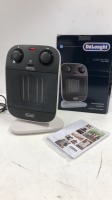 *DELONGHI CERAMIC FAN HEATER (HFX60E20) / POWERS UP, APPEARS FUNCTIONAL, MINIMAL SIGNS OF USE / CUSTOMER CHANGE OF MIND RETURN [3007]