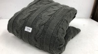 *LIFE COMFORT CABLE KNIT REVERSIBLE THROW - 50X60 / APPEARS NEW [3007]