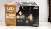 *48FT HEAVY DUTY LED STRING LIGHT SET / APPEARS NEW & UN-USED, MISSING BULBS (DAMAGED BOX) [3007]