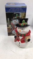 *12 INCH (31CM) FESTIVE COOKIE JAR TABLE TOP ORNAMENT / APPEARS NEW, OPEN BOX [3007]