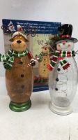 *GLASS SNOWMAN & MOOSE SET / APPEARS IN GOOD CONDITION [3007]