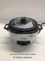 *RUSSELL HOBBS 27030 MEDIUM RICE COOKER, METAL, 300 W, 1.2 KILOGRAMS, WHITE / POWERS UP - NOT FULLY TESTED FOR FUNCTIONALITY / MINIMAL SIGNS OF USE [3003]