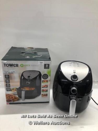 *TOWER T17021 MANUAL AIR FRYER OVEN WITH RAPID AIR CIRCULATION AND 60 MIN TIMER, 4.3 LITRE, BLACK / POWERS UP - NOT FULLY TESTED FOR FUNCTIONALITY / SIGNS OF USE [3003]