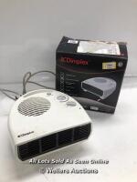 *DIMPLEX DXFF20TSN ELECTRIC FLAT FAN HEATER, 2 KILOWATT / POWERS UP - NOT FULLY TESTED FOR FUNCTIONALITY / SIGNS OF USE [3003]
