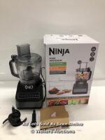 *NINJA FOOD PROCESSOR WITH AUTO-IQ [BN650UK] 850W, 2.1L BOWL, SILVER / POWERS UP - NOT FULLY TESTED FOR FUNCTIONALITY / SIGNS OF USE [3003]
