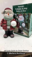 *24 INCH (63.5CM) INDOOR / OUTDOOR SNOWMAN GREETER WITH LED SNOWBALL / APPEARS NEW, OPEN BOX [3007]