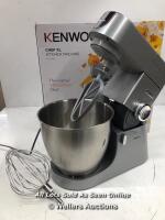 *KENWOOD KVL4100S CHEF PREMIER XL STAND MIXER / POWERS UP - APPEARS TO BE FUNCTIONAL / MINOR DAMAGE TO THE WHISK. NOT COMPLETE [3007]
