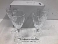 *ROYAL DOULTON LINEAR CRYSTAL WINE GLASSES / SET OF FOUR [3007]