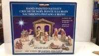 *KIRKLAND SIGNATURE TABLE TOP 13 PIECE CHRISTMAS NATIVITY SET / APPEARS IN GOOD CONDITION,ONE FIGURE IS DAMAGED [3006]