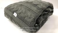 *LIFE COMFORT CABLE KNIT REVERSIBLE THROW - 50X60 [3010]