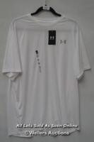 *GENTS NEW UNDER ARMOUR "THE TECH TEE" WHITE T-SHIRT - XL