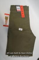 *LADIES NEW DKNY JEANS OLIVE SHORTS - M