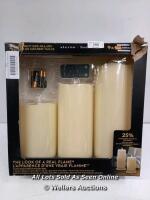 *LED CANDLES CREAM SET WITH MOVING FLAME / UNTESTED [2971]