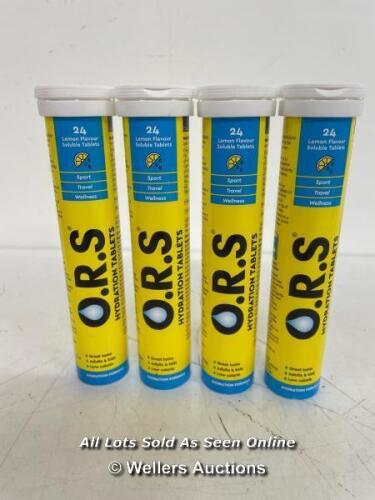 *O.R.S HYDRATION TABLETS WITH ELECTROLYTES, VEGAN, GLUTEN AND LACTOSE FREE / NEW / EXP. 04/24 [LQD230]