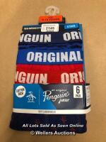 CHILDRENS NEW PENGUIN 3 PACK BOXERS - AGE 9-10