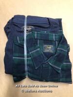 *GENTS NEW JACHS THERMAL TOP AND BRUSHED FLANNEL GREEN CHECK SHIRT - XXL