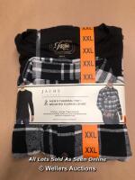 *GENTS NEW JACHS THERMAL TOP AND BRUSHED FLANNEL BLACK CHECK SHIRT - XXL