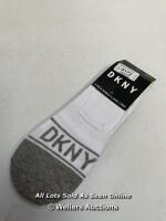 *LADIES NEW DKNY SHOE LINER SOCKS - 3 PACK - UK 4-7