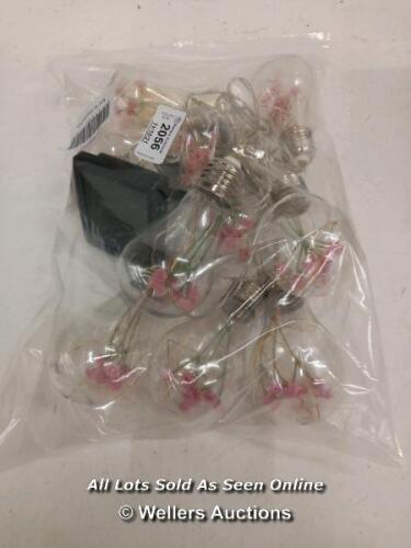 *SOLAR 10L FLOWER BULB STRING / SEE IMAGE FOR ACCESSORIES, CONTENTS & CONDITION / UNTESTED CUSTOMER RETUNS [2973]
