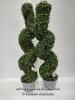 *GARDENWIZE FAUX SPIRAL TOPIARY TREE PAIR / NEW & UNUSED / UNTESTED CUSTOMER RETUNS [2973]