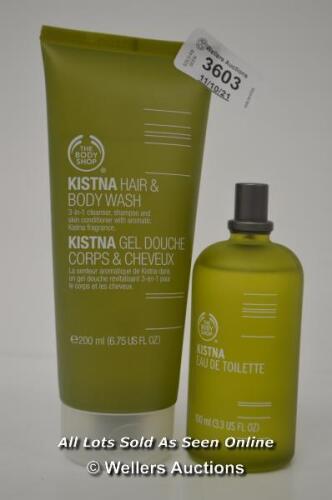 *THE BODY SHOP KISTNA EDT UNISEX MENS AND HAIR AND BODY WASH [LQD214]