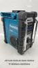 *MAKITA DMR109 DAB RADIO / USED / NO SUITABLE BATTERY TO TEST / COMES WITH AERIAL STORED IN BATTERY COMPARTMENT - 3