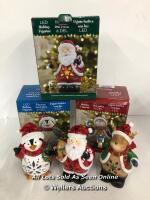 *7 INCH (19CM) REINDEER, PENGUIN & SANTA NIGHT LIGHTS WITH COLOUR CHANGING LED LIGHTS / NEW IN BOX