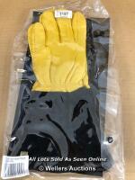 NEW GENTS GOLD LEAF TOUGH TOUCH GARDENING GLOVES